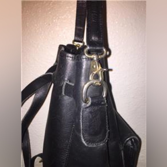 Coach Vintage Daypack Drawstring Black Glove Leather Backpack Bucket Hand Bag - Picture 3 of 7